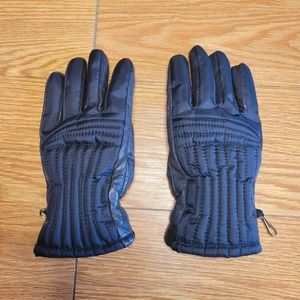 VINTAGE WOMEN'S ZERO LEATHER/DUCK DOWN GLOVES MADE IN JAPAN SIZE MEDIUM BLACK